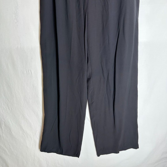 Eileen Fisher Womens High Rise Wide Leg Silk Pants Black Size Large - Picture 4 of 8
